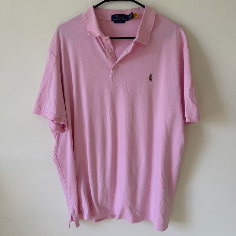 Polo Ralph Lauren Light Pink Classic Polo with Embroidered flesh Pony Size XL
